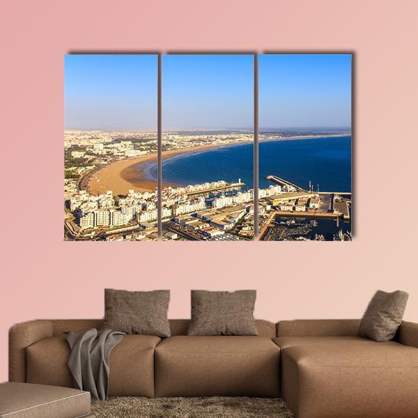 Agadir Cityscape Canvas Wall Art-3 Horizontal-Gallery Wrap-37" x 24"-Tiaracle