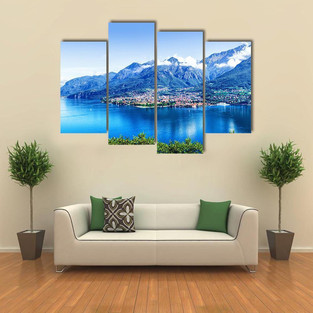 Panorama Of Como Lake Canvas Wall Art-4 Pop-Gallery Wrap-50" x 32"-Tiaracle