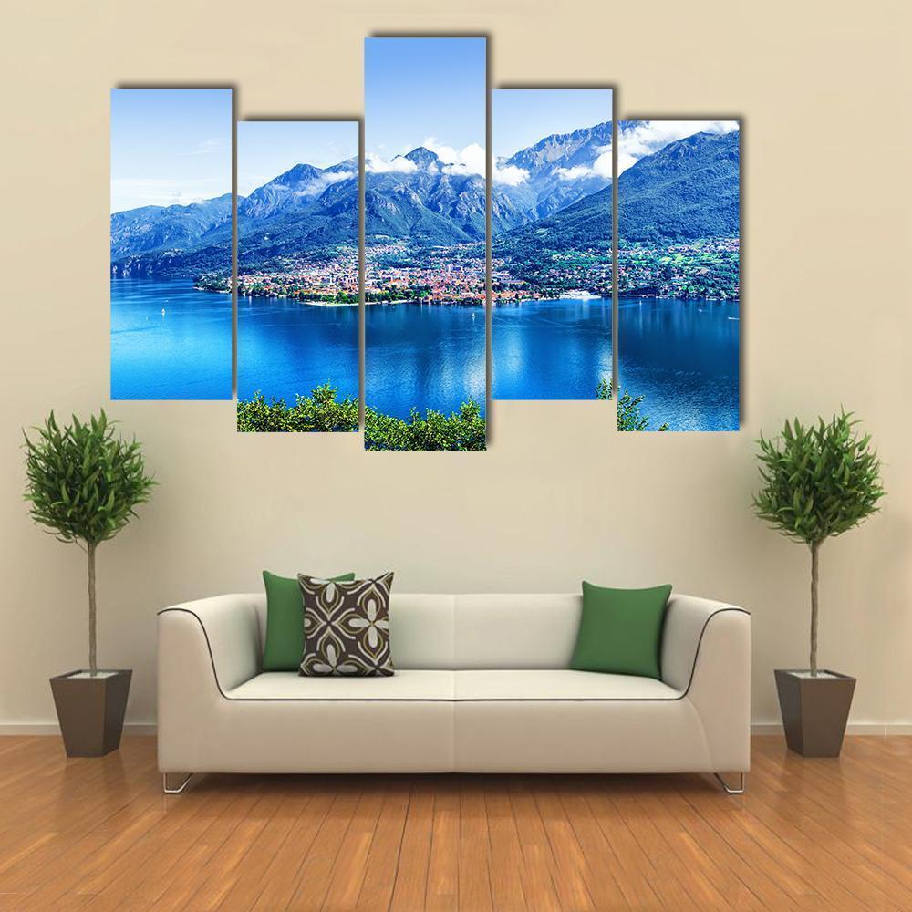 Panorama Of Como Lake Canvas Wall Art-5 Pop-Gallery Wrap-47" x 32"-Tiaracle