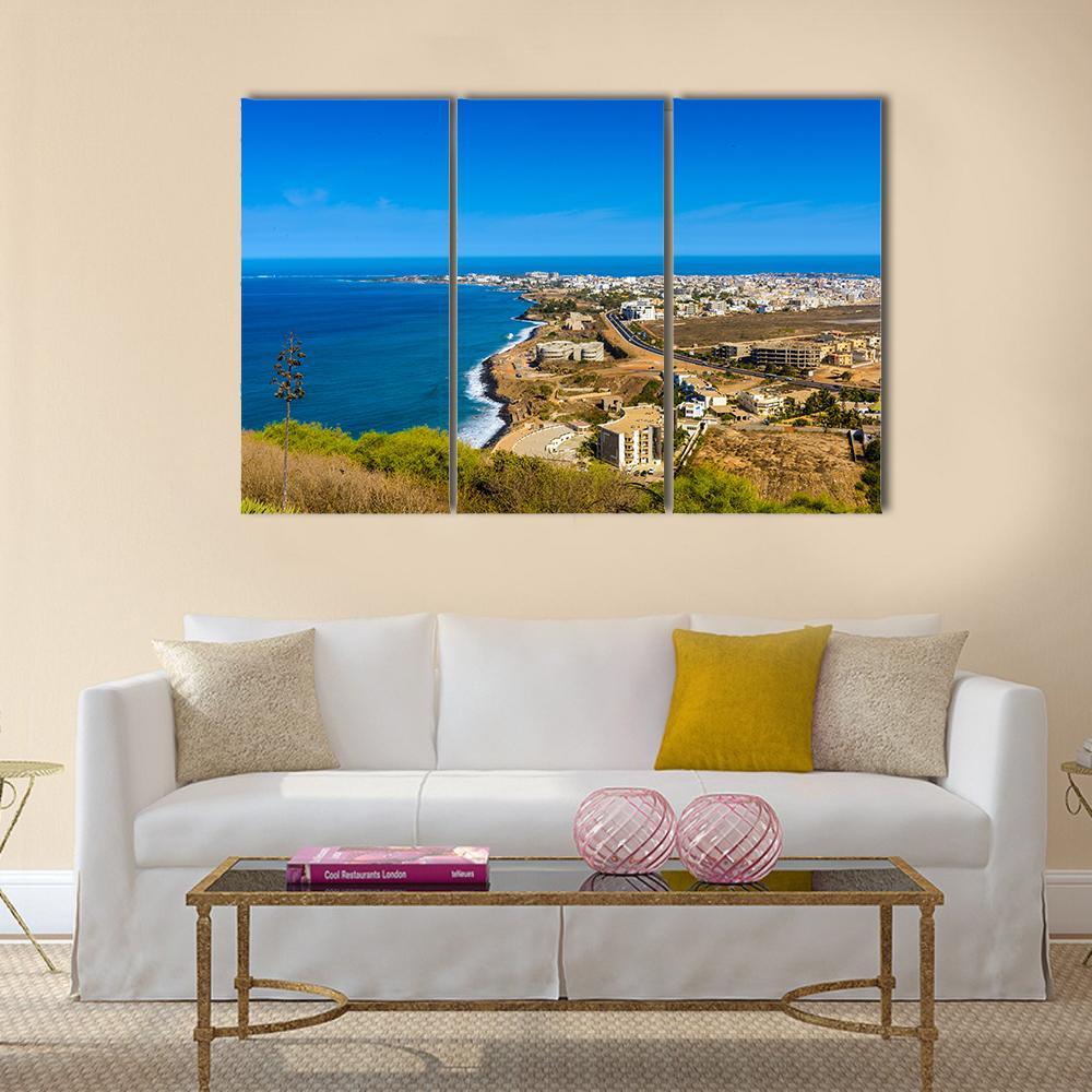 Panorama Of Dakar Canvas Wall Art-3 Horizontal-Gallery Wrap-37" x 24"-Tiaracle