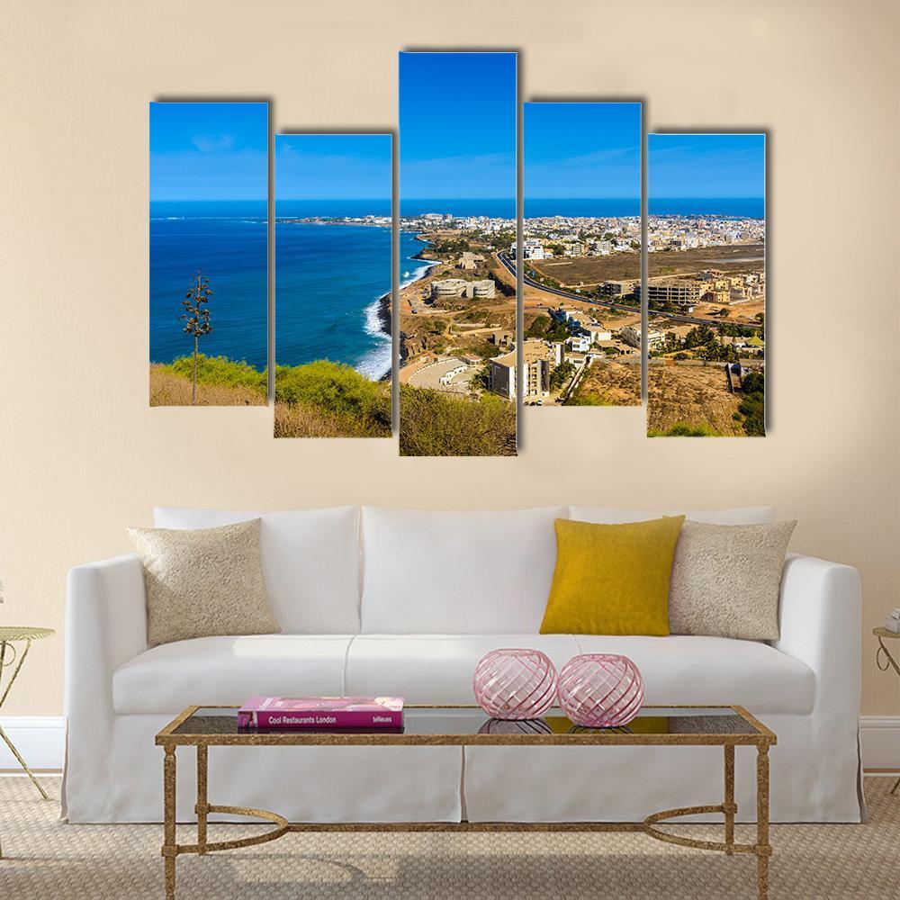 Panorama Of Dakar Canvas Wall Art-5 Pop-Gallery Wrap-47" x 32"-Tiaracle