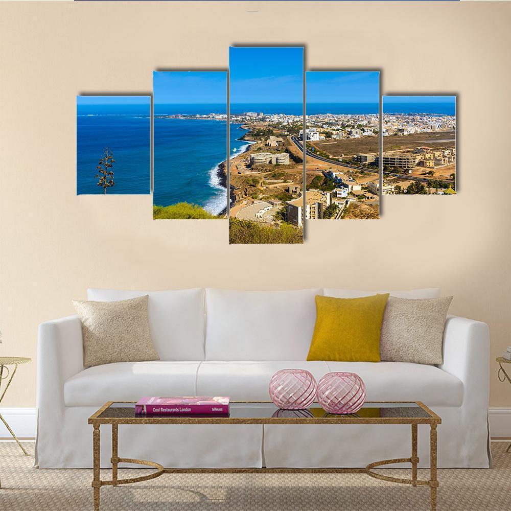 Panorama Of Dakar Canvas Wall Art-5 Star-Gallery Wrap-62" x 32"-Tiaracle