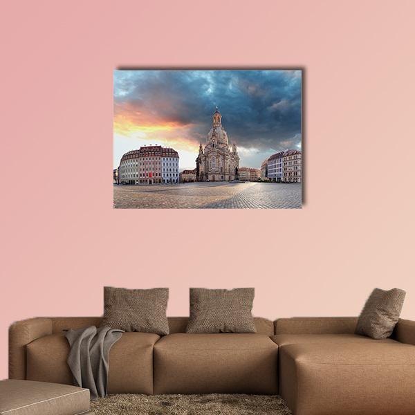 Dresden At Sunrise Canvas Wall Art-1 Piece-Gallery Wrap-48" x 32"-Tiaracle