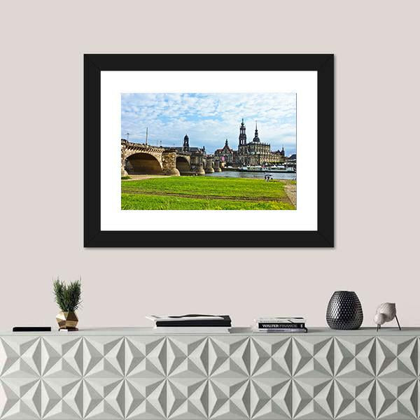 Panorama Of Dresden Canvas Wall Art-3 Horizontal-Gallery Wrap-25" x 16"-Tiaracle