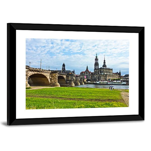 Panorama Of Dresden Canvas Wall Art-3 Horizontal-Gallery Wrap-25" x 16"-Tiaracle