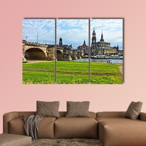 Panorama Of Dresden Canvas Wall Art-3 Horizontal-Gallery Wrap-37" x 24"-Tiaracle