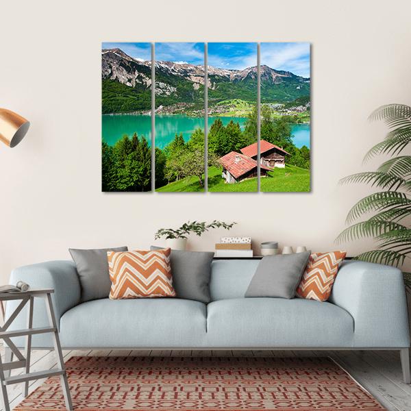 Lake Brienz Switzerland Canvas Wall Art-4 Horizontal-Gallery Wrap-34" x 24"-Tiaracle