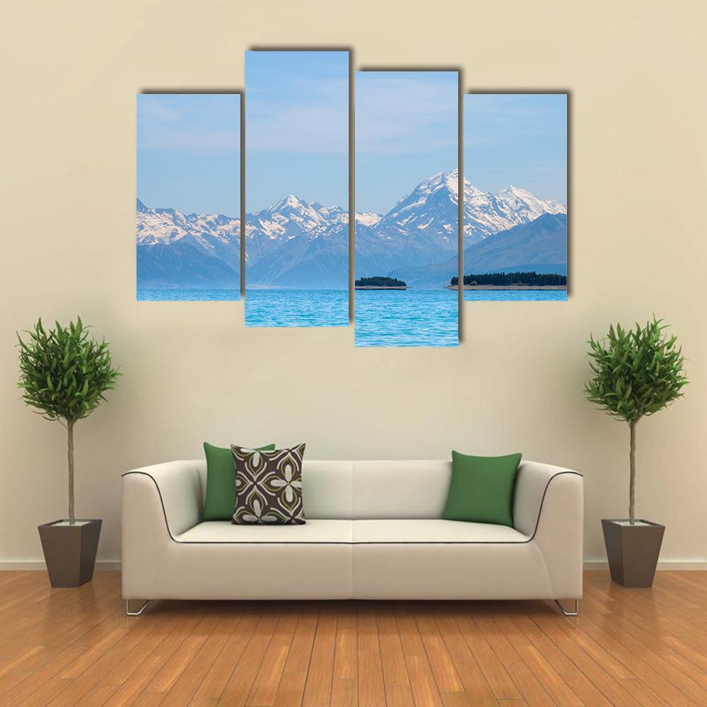 Panorama Of Mt Cook Beside The Lake Canvas Wall Art-4 Pop-Gallery Wrap-50" x 32"-Tiaracle