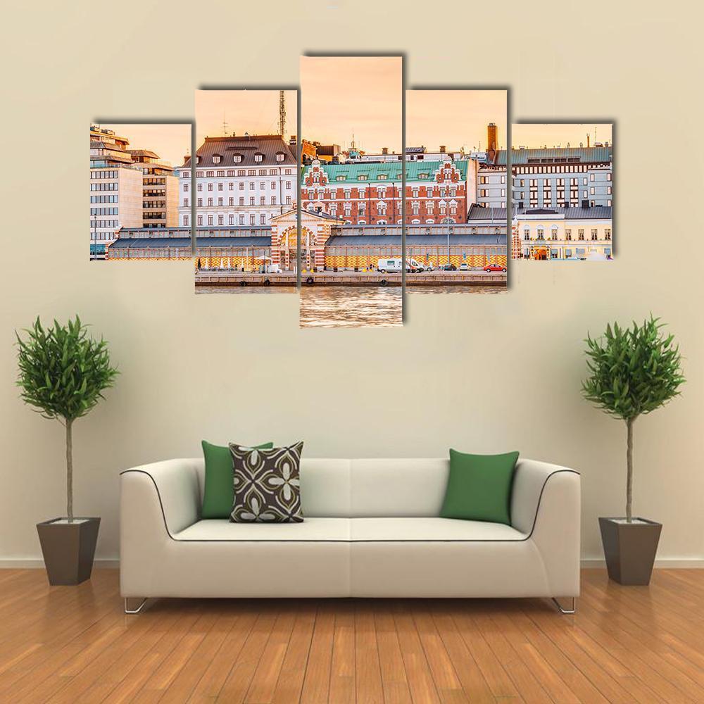 Panorama Of Old Market Hall At Summer Canvas Wall Art-3 Horizontal-Gallery Wrap-37" x 24"-Tiaracle