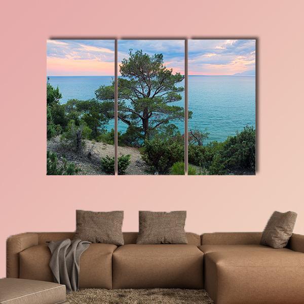 Panorama Of Sea Background In Crimea Russia Canvas Wall Art-3 Horizontal-Gallery Wrap-37" x 24"-Tiaracle