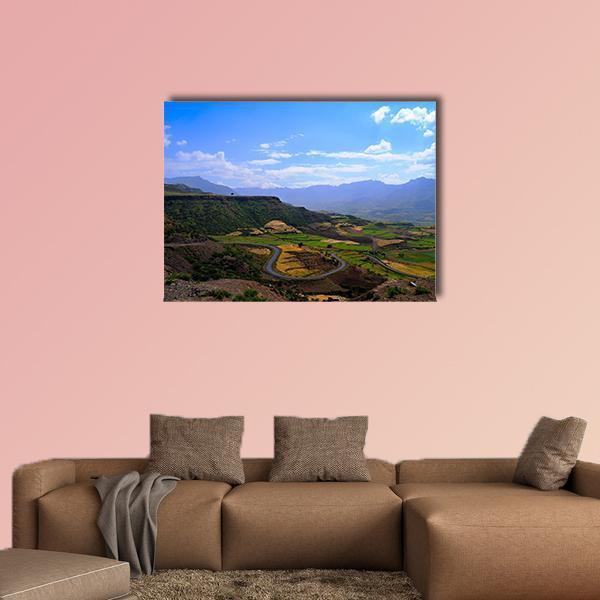 Panorama Of Semien Mountains Canvas Wall Art-1 Piece-Gallery Wrap-48" x 32"-Tiaracle