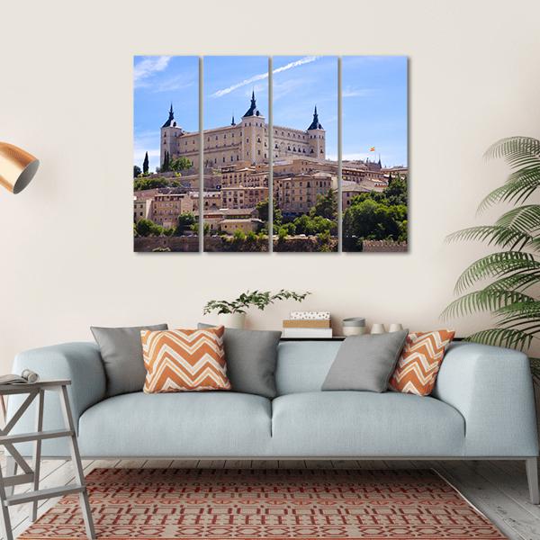 Alcazar In Toledo Spain Canvas Wall Art-4 Horizontal-Gallery Wrap-34" x 24"-Tiaracle
