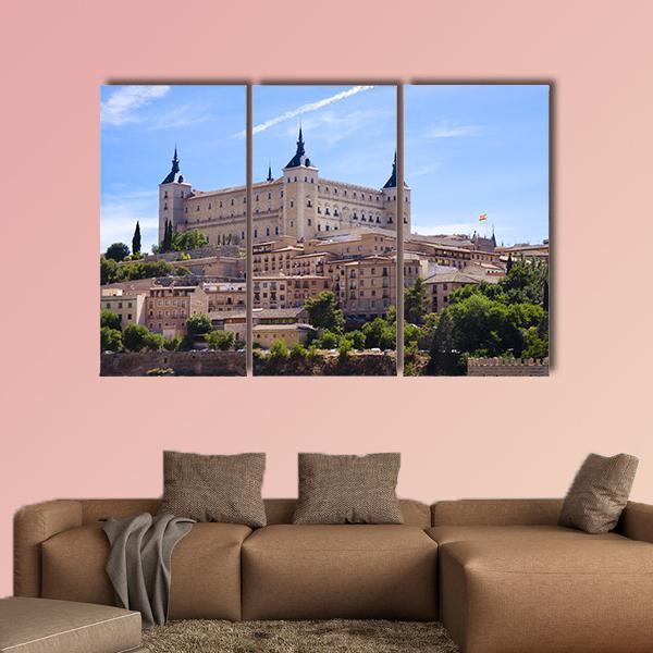 Alcazar In Toledo Spain Canvas Wall Art-4 Pop-Gallery Wrap-50" x 32"-Tiaracle