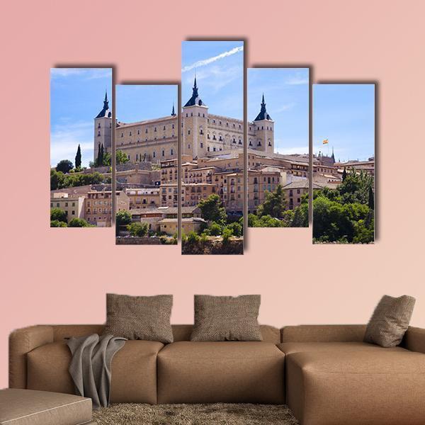 Alcazar In Toledo Spain Canvas Wall Art-5 Pop-Gallery Wrap-47" x 32"-Tiaracle