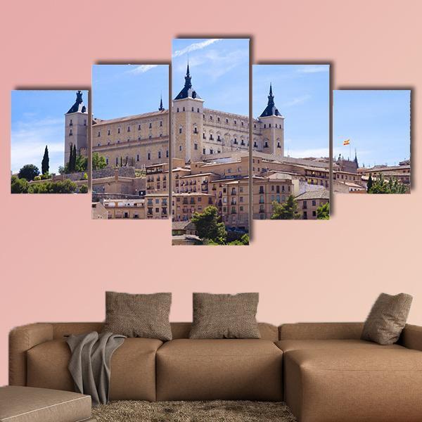 Alcazar In Toledo Spain Canvas Wall Art-5 Star-Gallery Wrap-62" x 32"-Tiaracle