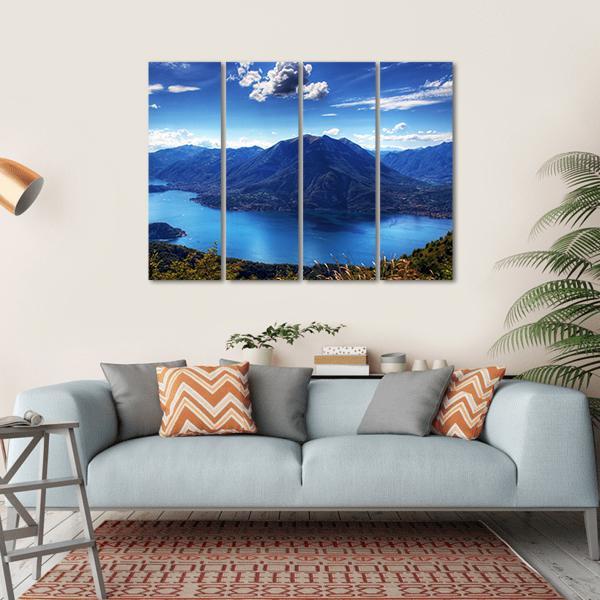 Como Lake With Lugano Lake Canvas Wall Art-4 Horizontal-Gallery Wrap-34" x 24"-Tiaracle