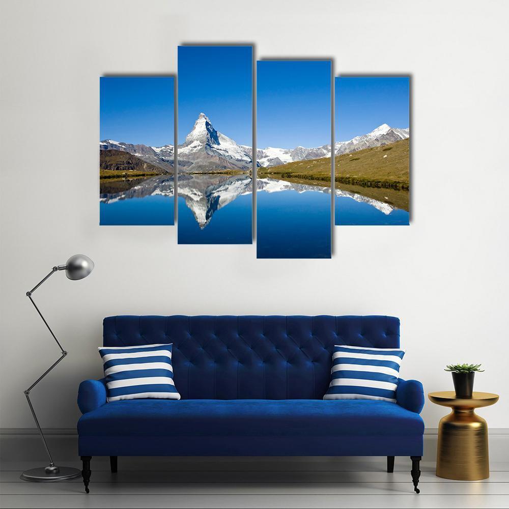 Panorama Of The Matterhorn Canvas Wall Art-4 Pop-Gallery Wrap-50" x 32"-Tiaracle