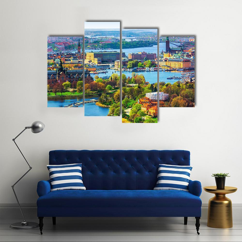 Old Town Gamla Stan Canvas Wall Art-4 Pop-Gallery Wrap-50" x 32"-Tiaracle