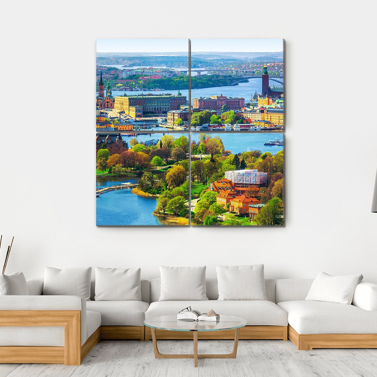 Old Town Gamla Stan Canvas Wall Art-4 Square-Gallery Wrap-17" x 17"-Tiaracle