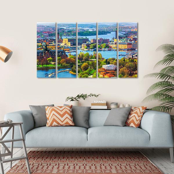 Old Town Gamla Stan Canvas Wall Art-5 Horizontal-Gallery Wrap-22" x 12"-Tiaracle