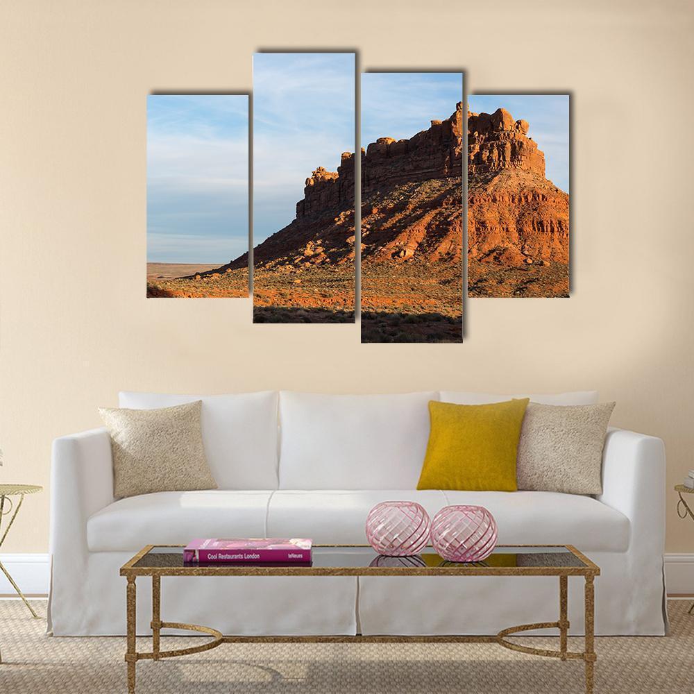 The Valley Of Gods In Utah Canvas Wall Art-4 Pop-Gallery Wrap-50" x 32"-Tiaracle
