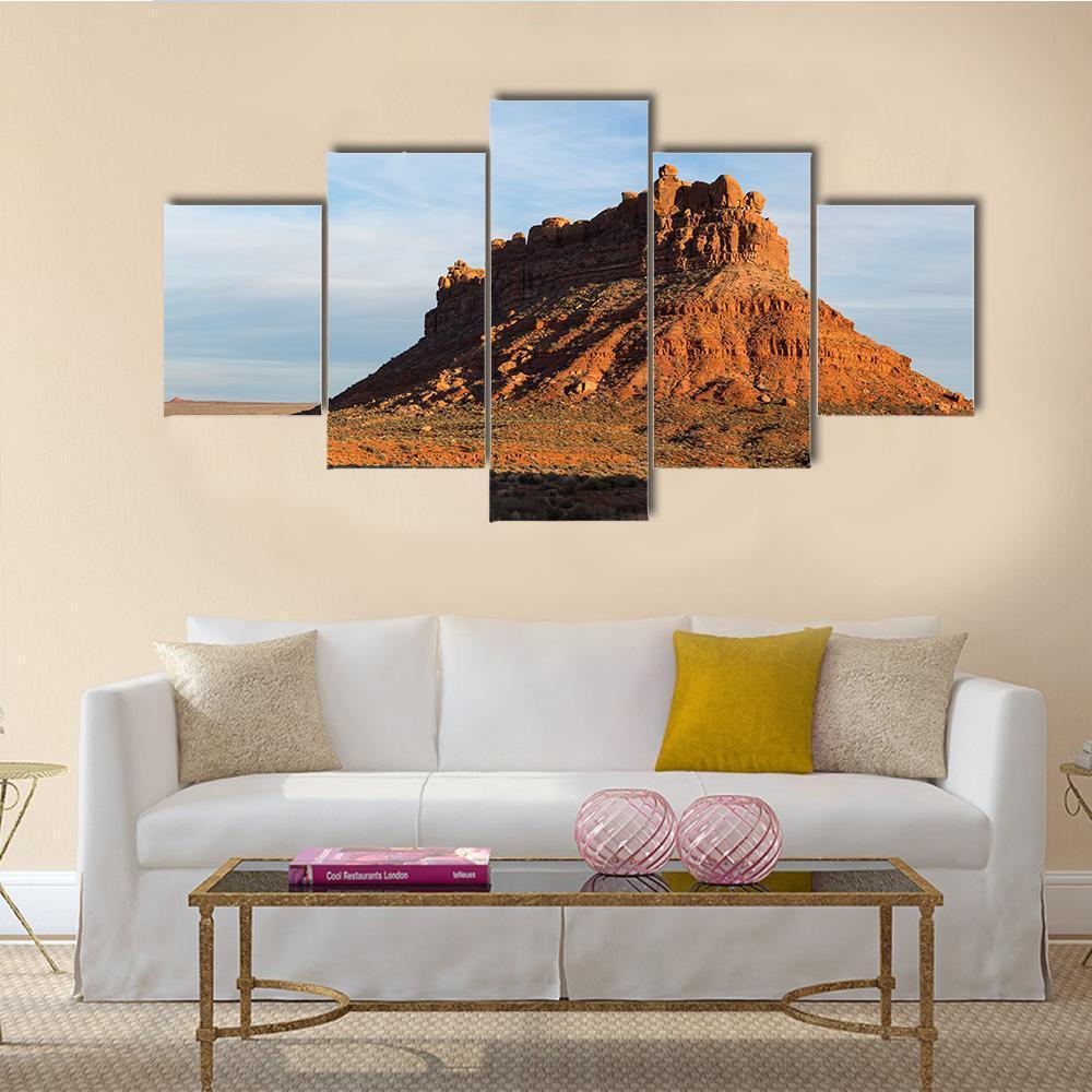 The Valley Of Gods In Utah Canvas Wall Art-5 Star-Gallery Wrap-62" x 32"-Tiaracle