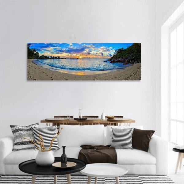 Panorama Of Tropical Beach Panoramic Canvas Wall Art-1 Piece-36" x 12"-Tiaracle