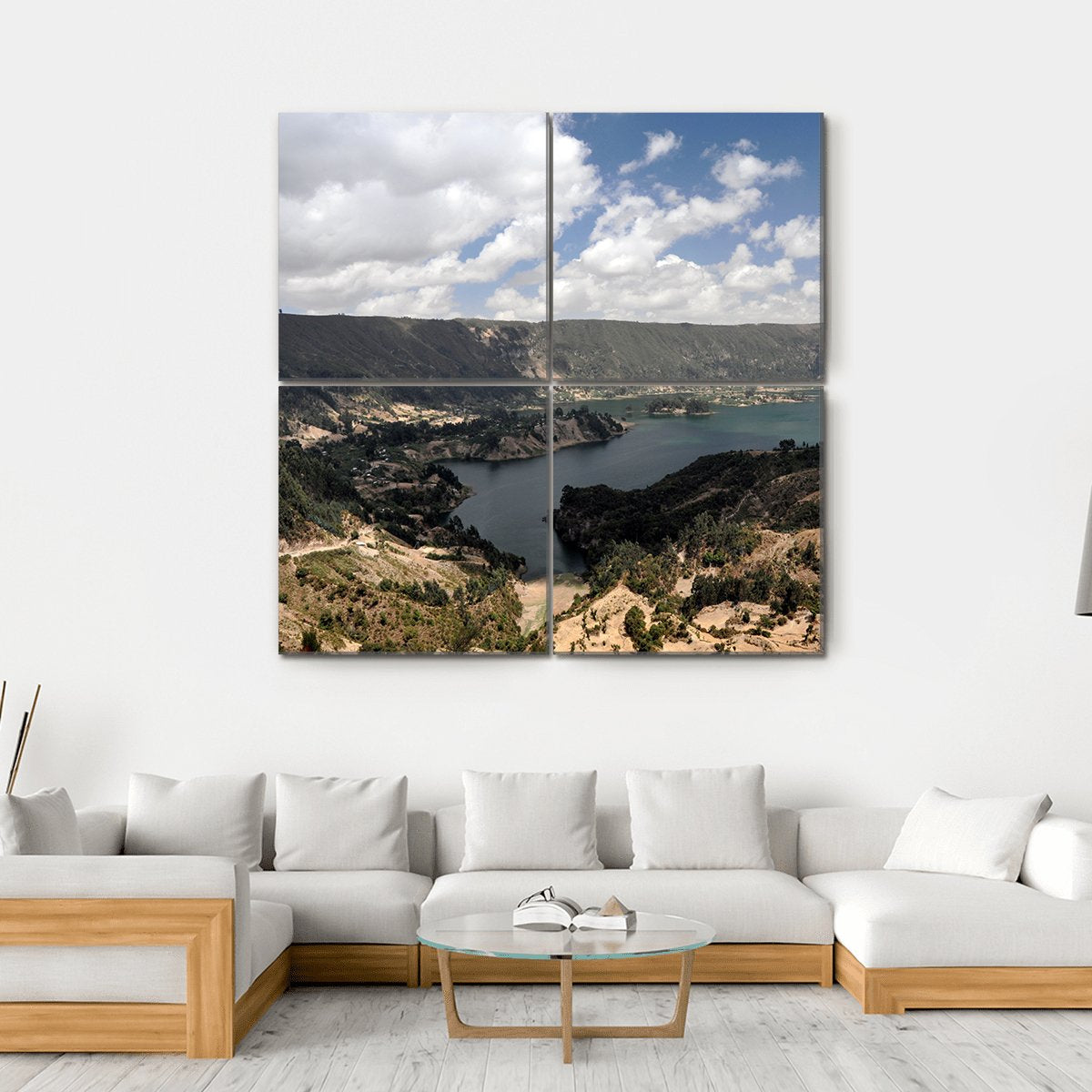 Wenchi Crater Lake Canvas Wall Art-4 Square-Gallery Wrap-17" x 17"-Tiaracle