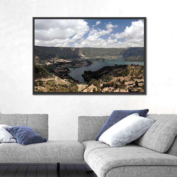 Wenchi Crater Lake Canvas Wall Art-1 Piece-Floating Frame-24" x 16"-Tiaracle