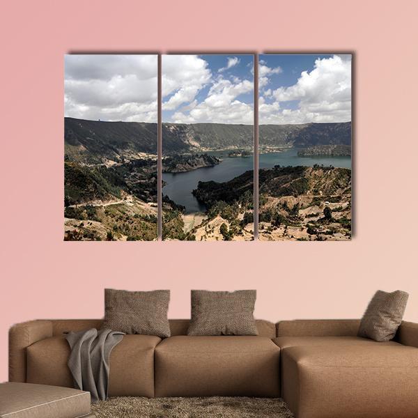 Wenchi Crater Lake Canvas Wall Art-3 Horizontal-Gallery Wrap-37" x 24"-Tiaracle