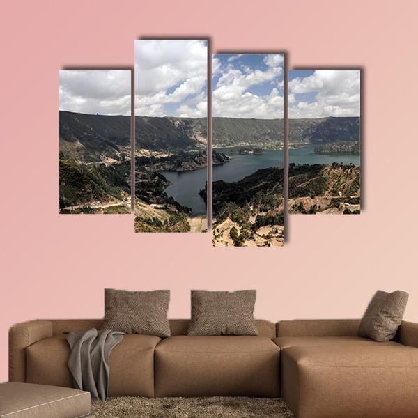 Wenchi Crater Lake Canvas Wall Art-4 Pop-Gallery Wrap-50" x 32"-Tiaracle