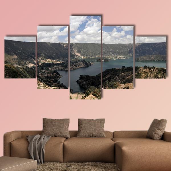 Wenchi Crater Lake Canvas Wall Art-5 Star-Gallery Wrap-62" x 32"-Tiaracle