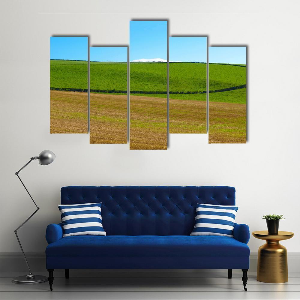 Panoramic Landscape View Of Cardross Hills Canvas Wall Art-5 Pop-Gallery Wrap-47" x 32"-Tiaracle