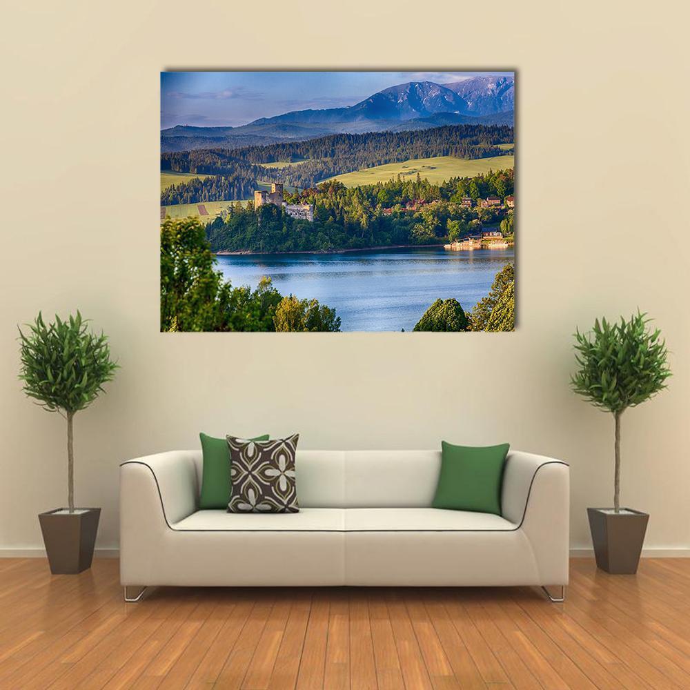 Panoramic Scene In Niedzica Canvas Wall Art-1 Piece-Gallery Wrap-48" x 32"-Tiaracle