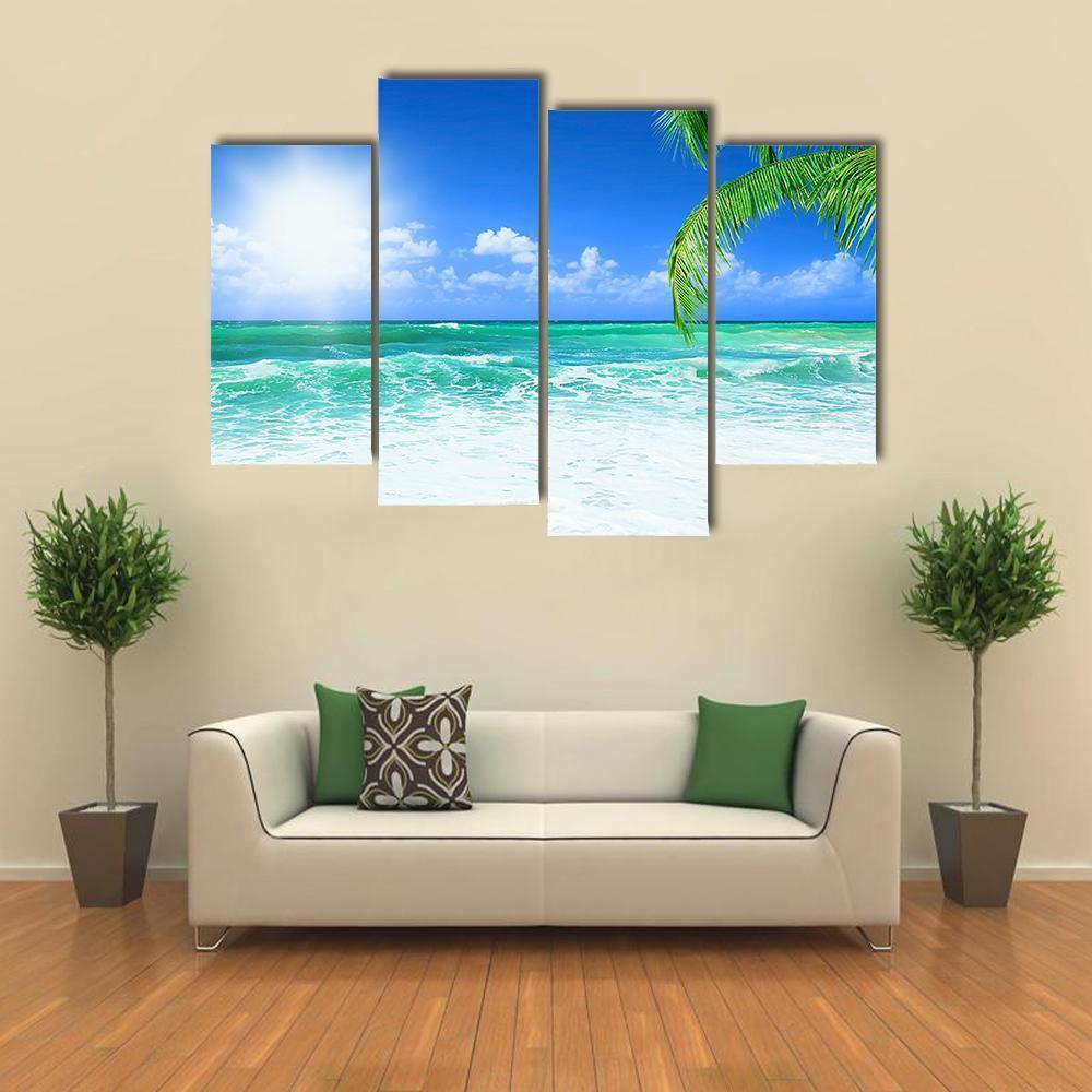 Beach At Day Time Canvas Wall Art-4 Pop-Gallery Wrap-50" x 32"-Tiaracle