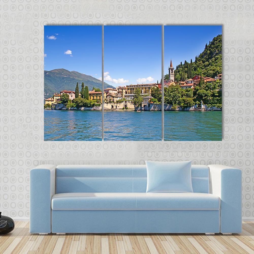 Panoramic View Of Cernobbio Town Como lake Italy Canvas Wall Art-3 Horizontal-Gallery Wrap-37" x 24"-Tiaracle
