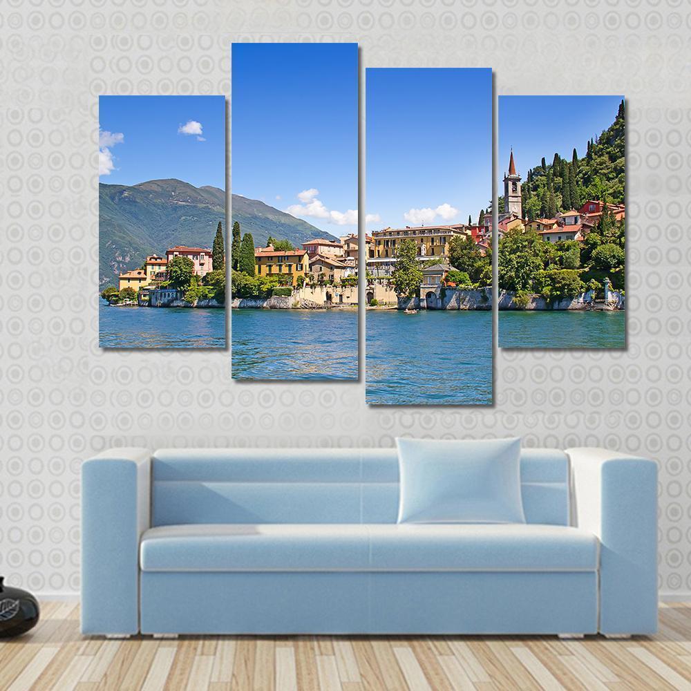 Panoramic View Of Cernobbio Town Como lake Italy Canvas Wall Art-4 Pop-Gallery Wrap-50" x 32"-Tiaracle