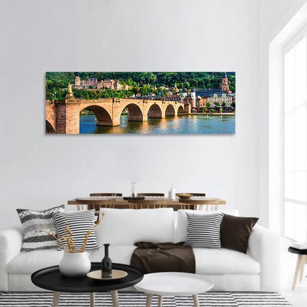 Panoramic View Of Heidelberg Town Panoramic Canvas Wall Art-1 Piece-36" x 12"-Tiaracle
