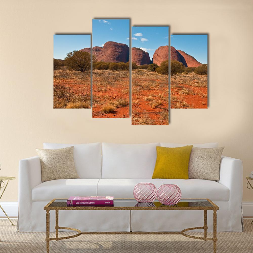 Panoramic View Of Kata Tjuta Canvas Wall Art-4 Pop-Gallery Wrap-50" x 32"-Tiaracle