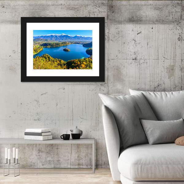 Panoramic View Of Lake Bled In Slovenia Canvas Wall Art-3 Horizontal-Gallery Wrap-25" x 16"-Tiaracle