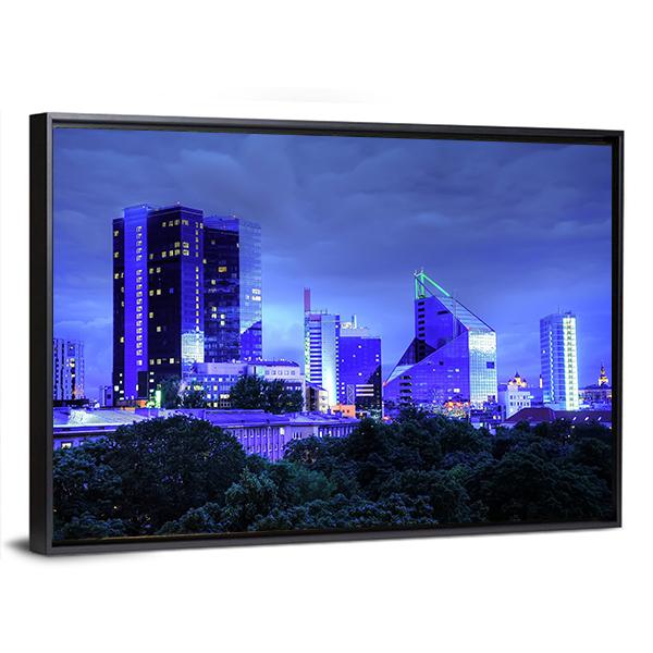 Panoramic View Of Tallinn City Canvas Wall Art-3 Horizontal-Gallery Wrap-25" x 16"-Tiaracle