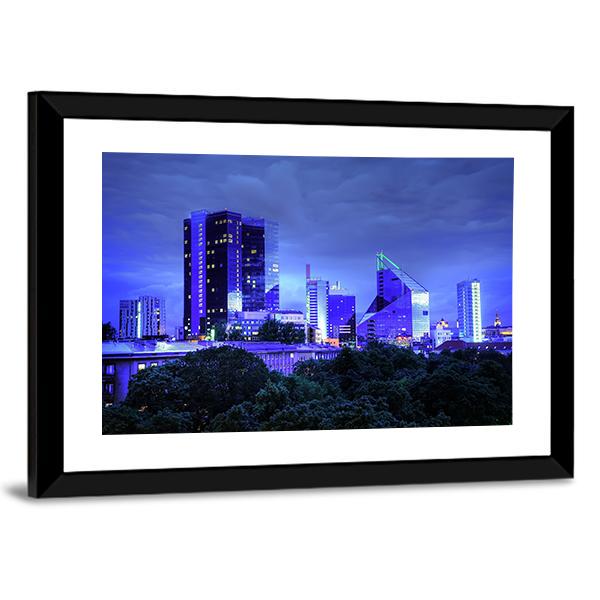 Panoramic View Of Tallinn City Canvas Wall Art-3 Horizontal-Gallery Wrap-25" x 16"-Tiaracle