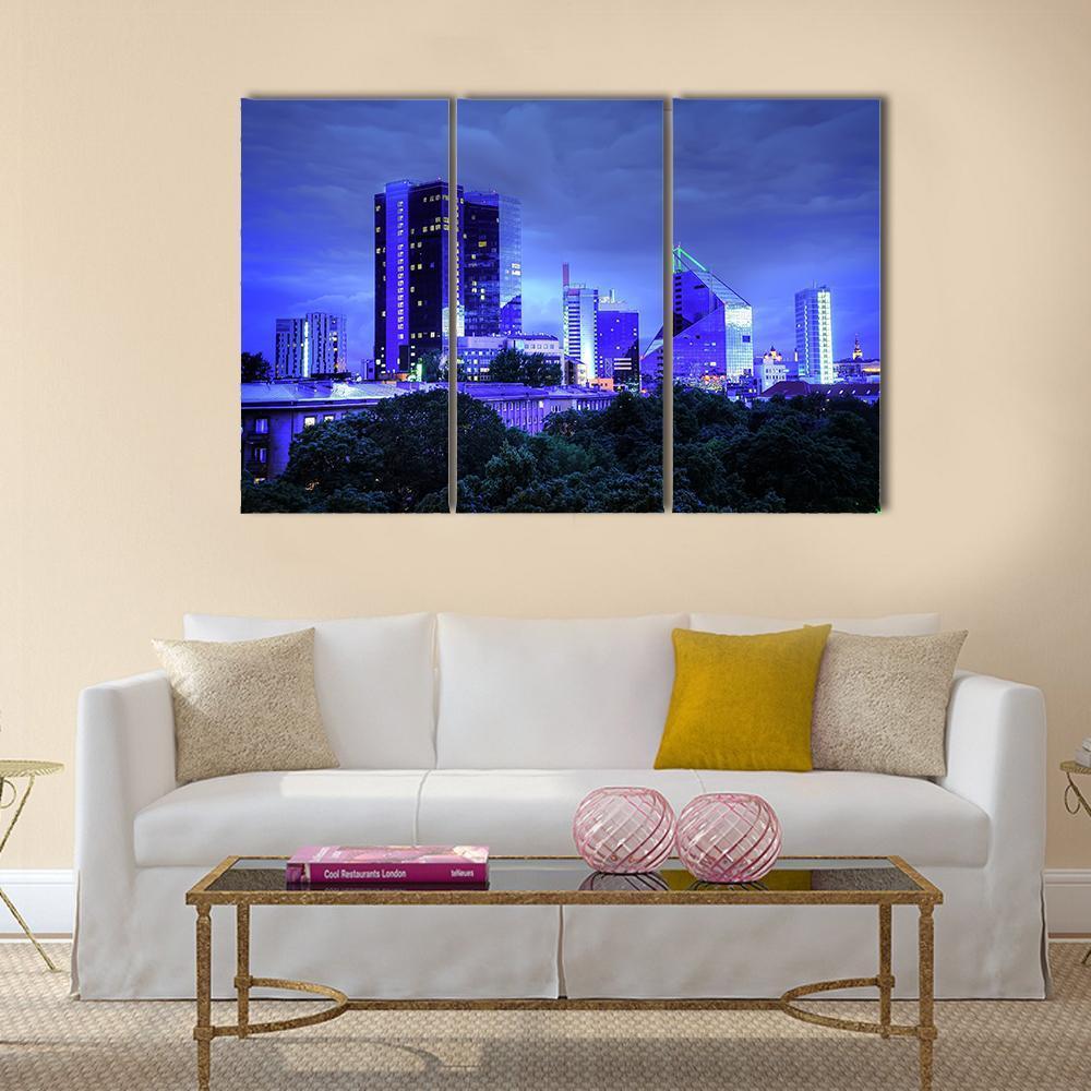 Panoramic View Of Tallinn City Canvas Wall Art-3 Horizontal-Gallery Wrap-37" x 24"-Tiaracle