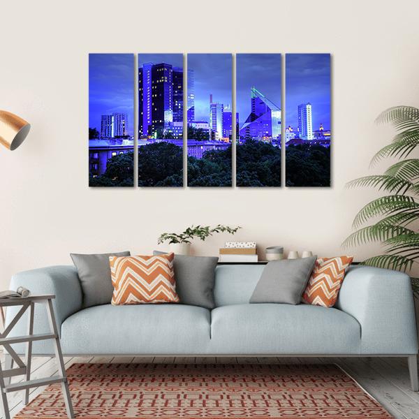 Panoramic View Of Tallinn City Canvas Wall Art-5 Horizontal-Gallery Wrap-22" x 12"-Tiaracle
