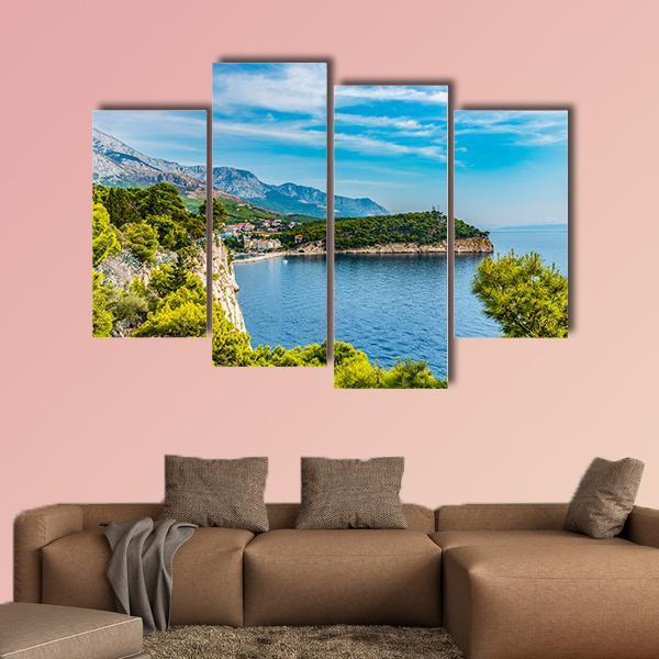 Panoramic View Of The Old Town Croatia Canvas Wall Art-4 Pop-Gallery Wrap-50" x 32"-Tiaracle