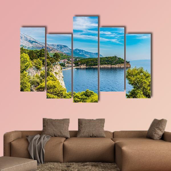Panoramic View Of The Old Town Croatia Canvas Wall Art-5 Pop-Gallery Wrap-47" x 32"-Tiaracle