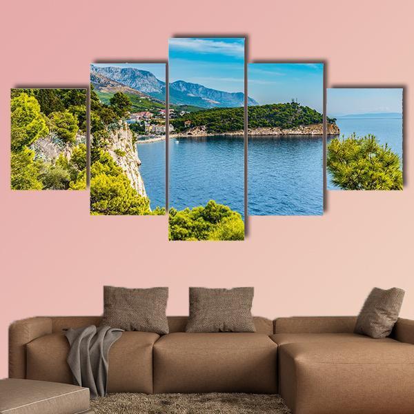 Panoramic View Of The Old Town Croatia Canvas Wall Art-5 Star-Gallery Wrap-62" x 32"-Tiaracle