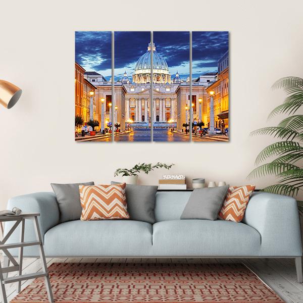 St. Peter's Basilica Canvas Wall Art-4 Horizontal-Gallery Wrap-34" x 24"-Tiaracle