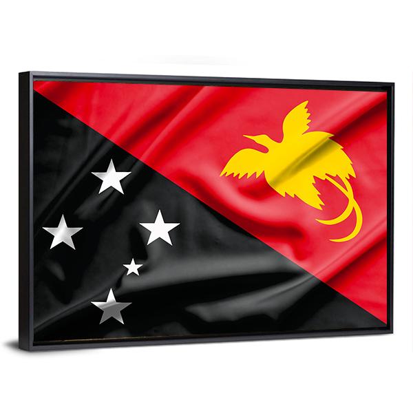 Papua New Guinea Flag Canvas Wall Art-3 Horizontal-Gallery Wrap-25" x 16"-Tiaracle