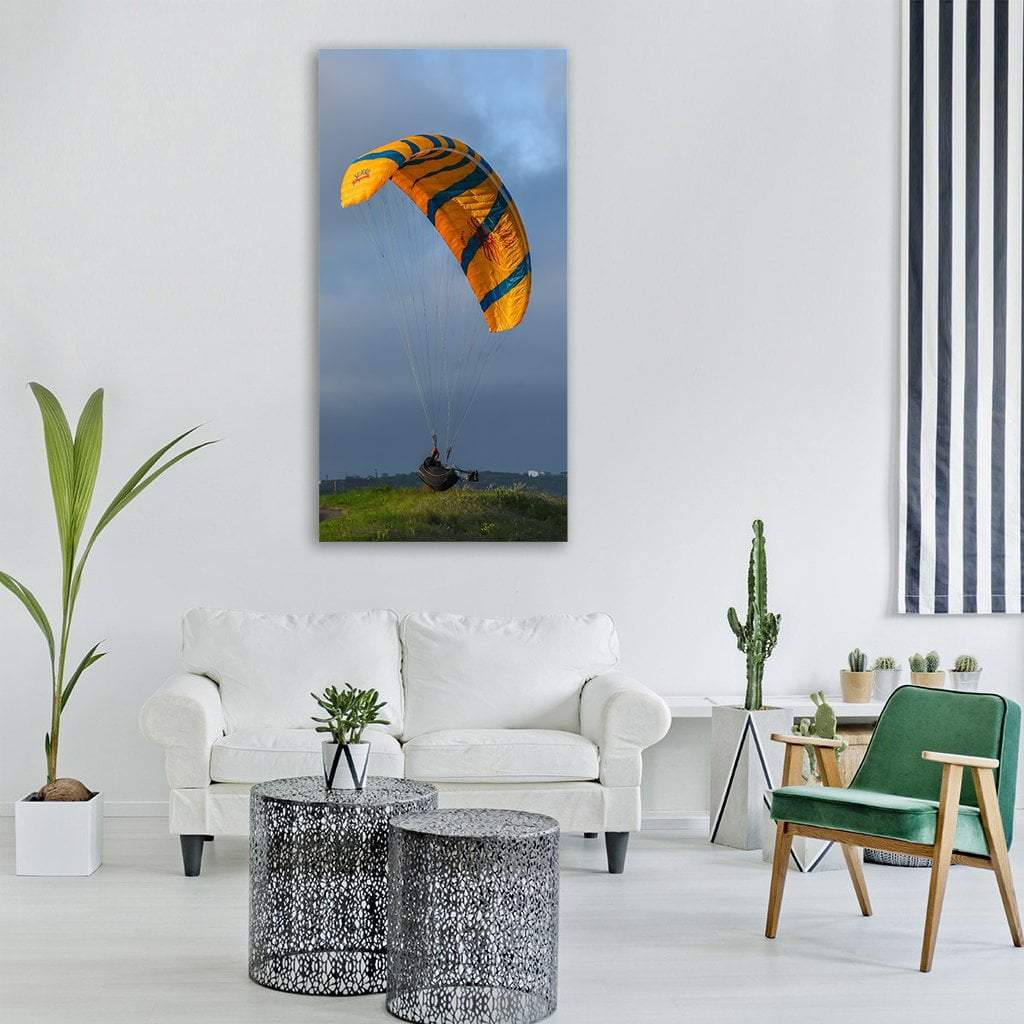 Parachute Flying In Sky Vertical Canvas Wall Art-3 Vertical-Gallery Wrap-12" x 25"-Tiaracle